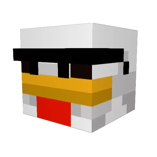crack_chicken Minecraft avatar head, 3D render