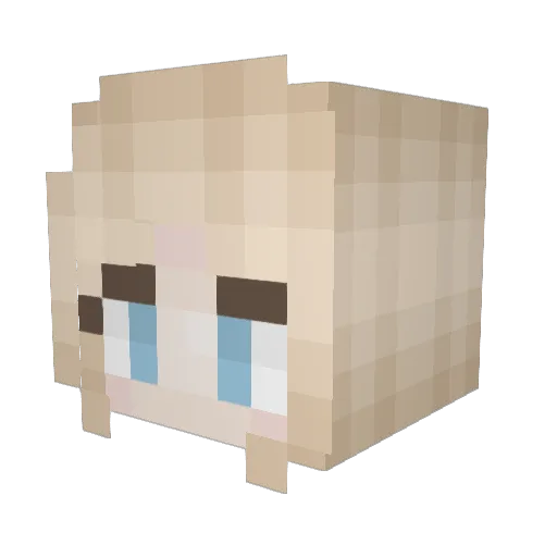 crackedeggu Minecraft avatar head, 3D render