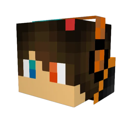 crafiygl Minecraft avatar head, 3D render