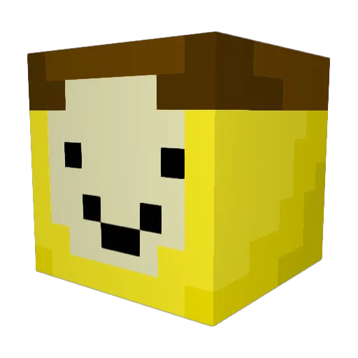 craftedy Minecraft avatar head, 3D render