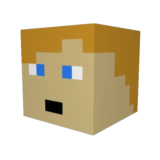 craigtrombly Minecraft avatar head, 3D render