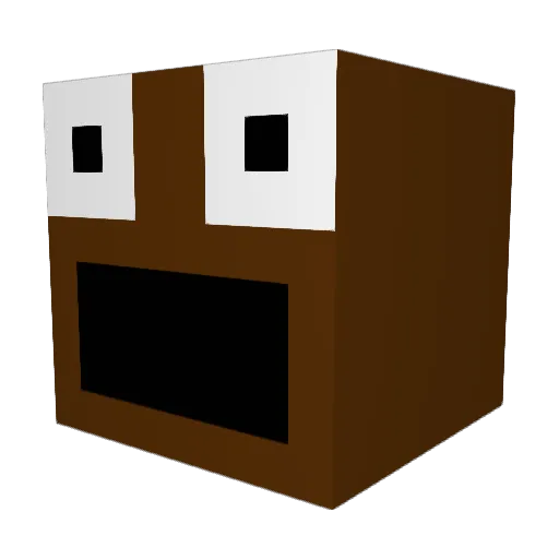 crappER Minecraft avatar head, 3D render