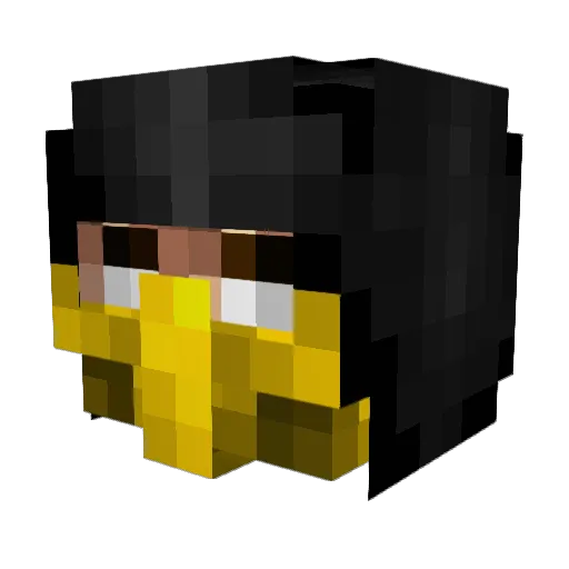 crashedworld Minecraft avatar head, 3D render