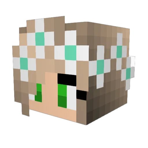 crashleyfox101 Minecraft avatar head, 3D render