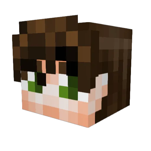 crawlkk Minecraft avatar head, 3D render
