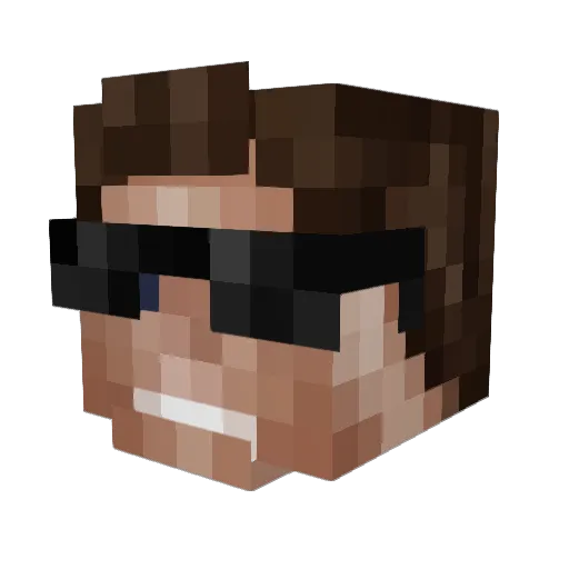 crazicrafter1 Minecraft avatar head, 3D render