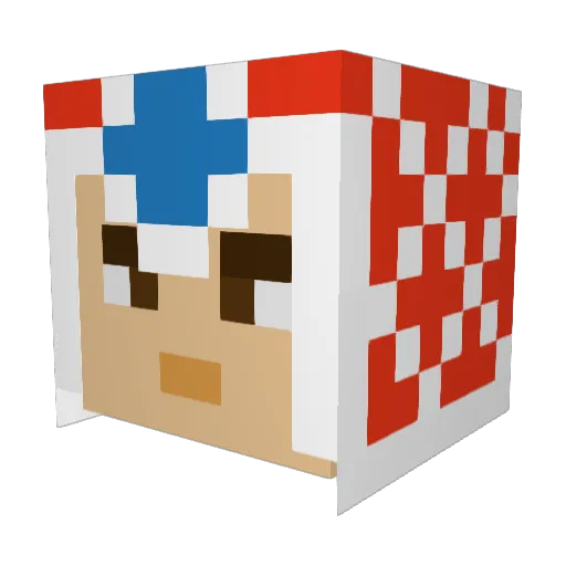 crazy1cat Minecraft avatar head, 3D render