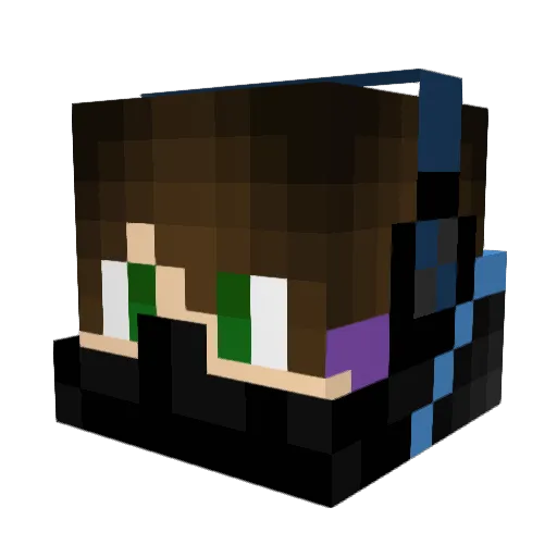 crazy8min Minecraft avatar head, 3D render