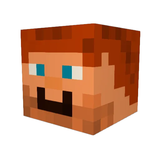 crazyBBplayer Minecraft avatar head, 3D render