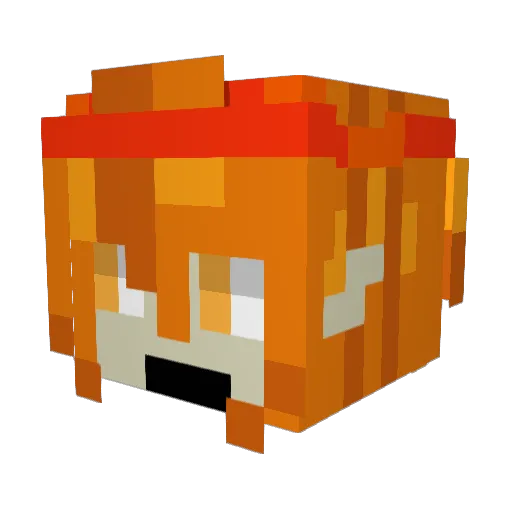 crazyRar Minecraft avatar head, 3D render