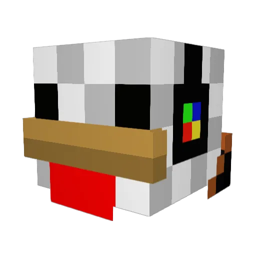 crazy_chicken04 Minecraft avatar head, 3D render