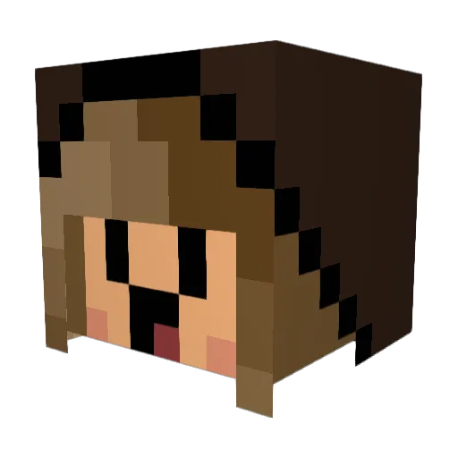 crazy_girly Minecraft avatar head, 3D render