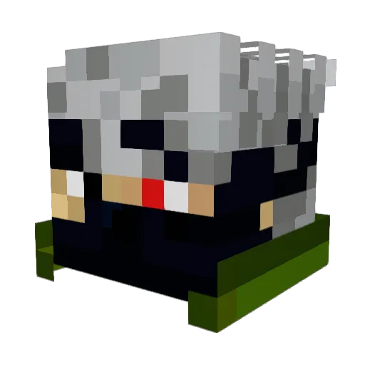 crazyaced Minecraft avatar head, 3D render