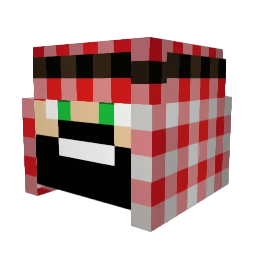 crazyazy Minecraft avatar head, 3D render