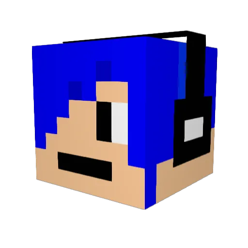 crazybluefan Minecraft avatar head, 3D render