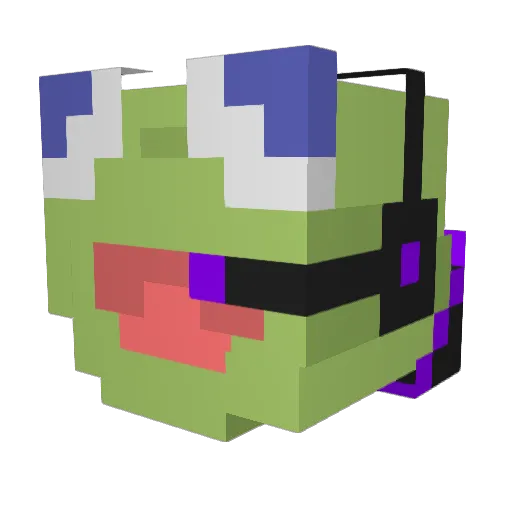 crazybluefrog Minecraft avatar head, 3D render
