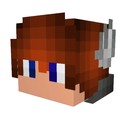 crazycra Minecraft avatar head, 3D render