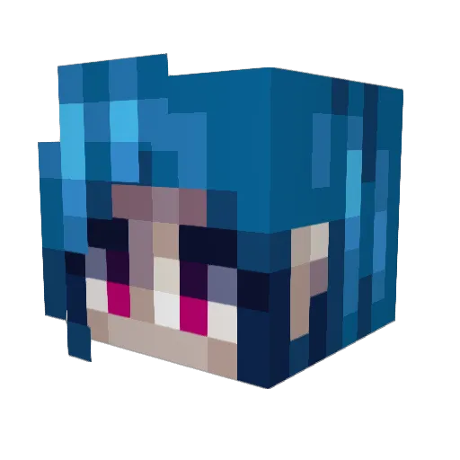 crazycront Minecraft avatar head, 3D render