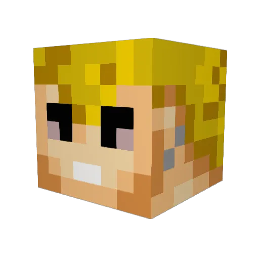 crazydarkED Minecraft avatar head, 3D render