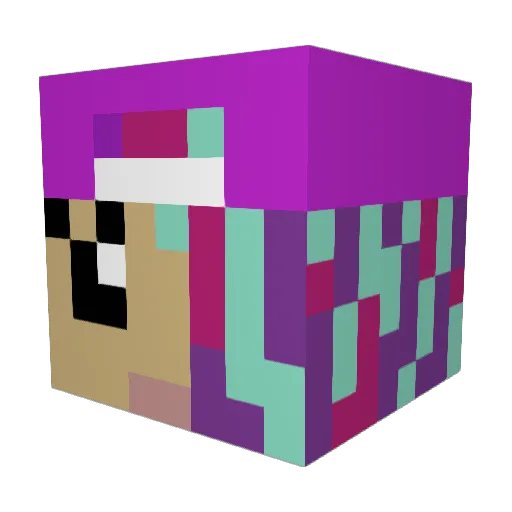 crazyembuddy Minecraft avatar head, 3D render