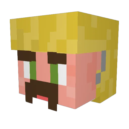 crazyfarmerjack1 Minecraft avatar head, 3D render
