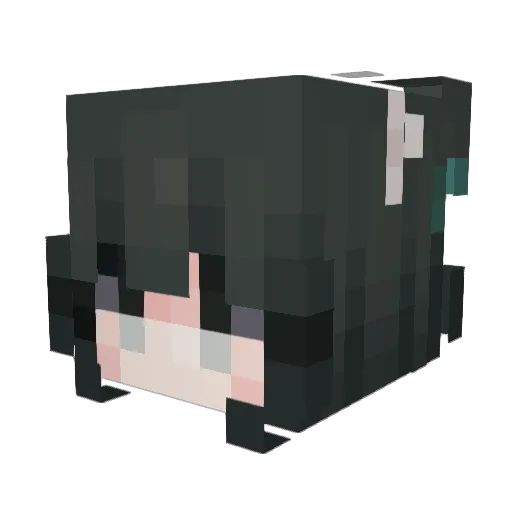 crazygf Minecraft avatar head, 3D render
