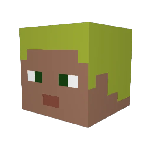 crazymaix Minecraft avatar head, 3D render