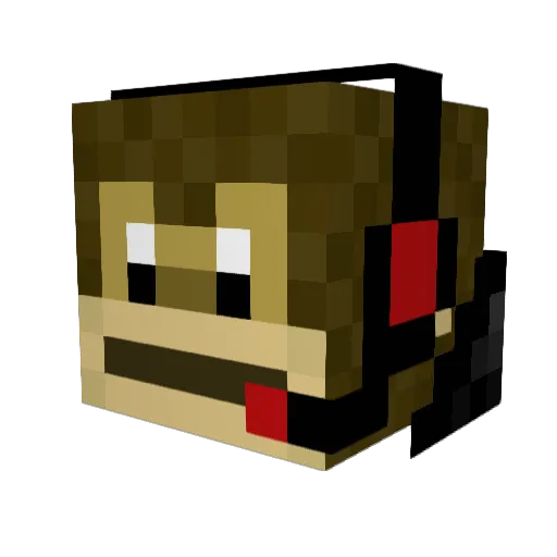 crazymqnkey Minecraft avatar head, 3D render