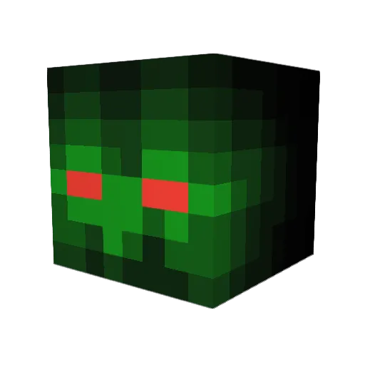 crazyparks Minecraft avatar head, 3D render