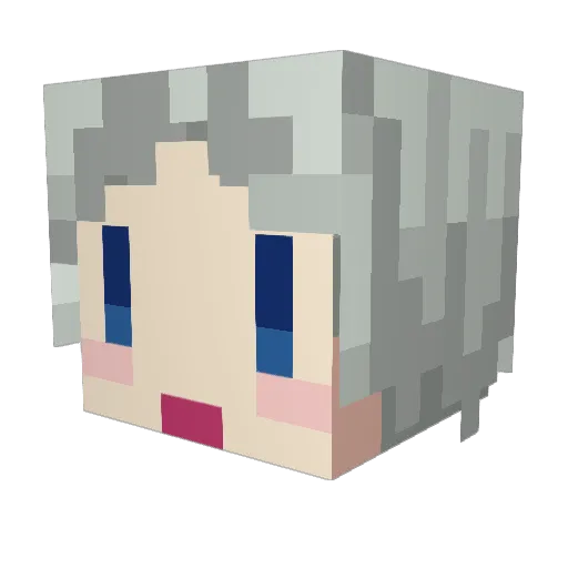 crazythree Minecraft avatar head, 3D render