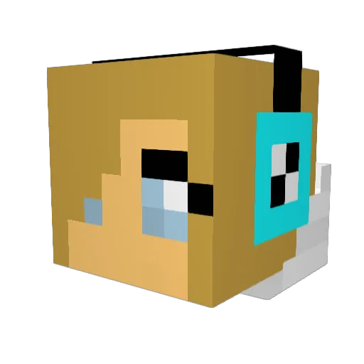 crazyvia Minecraft avatar head, 3D render