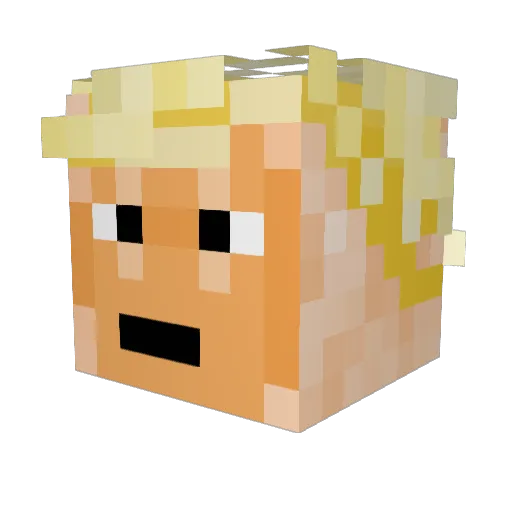 crazyyiu Minecraft avatar head, 3D render