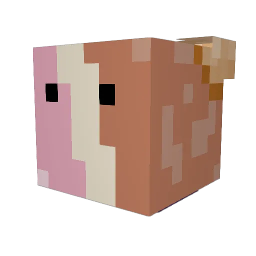 creamcrow Minecraft avatar head, 3D render
