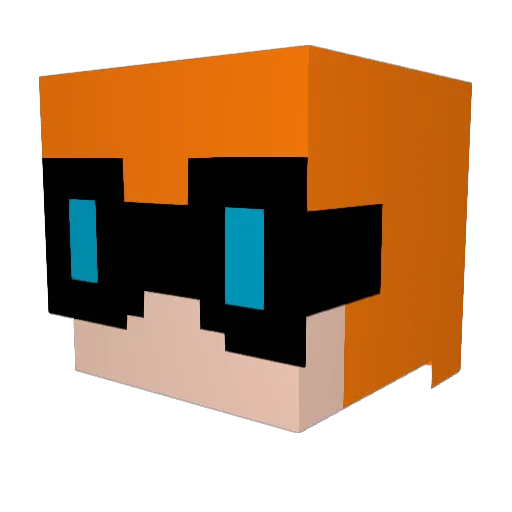 creanubes Minecraft avatar head, 3D render