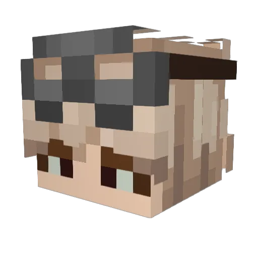 createjerm Minecraft avatar head, 3D render