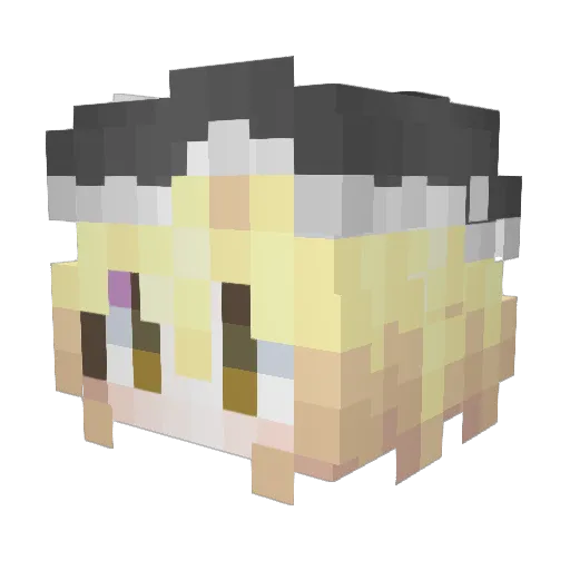 creeperABC Minecraft avatar head, 3D render