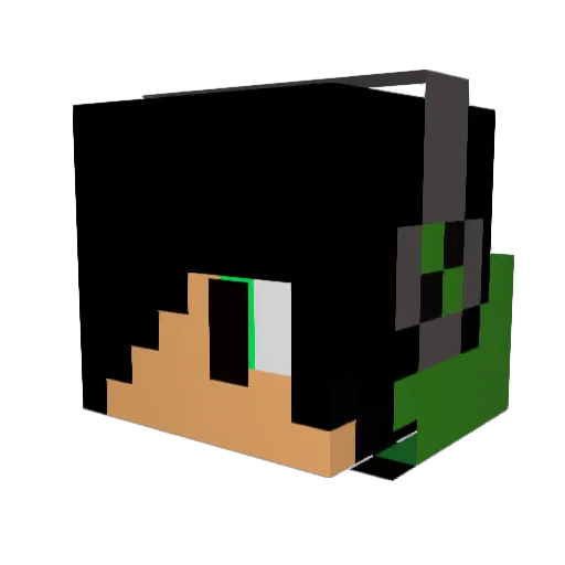 creeper__jack Minecraft avatar head, 3D render