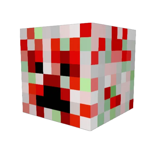 creeper_pl Minecraft avatar head, 3D render