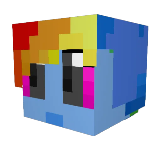 creeperhntr Minecraft avatar head, 3D render