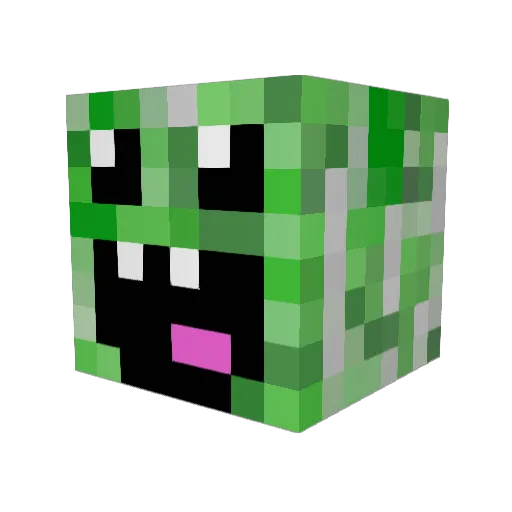 creepermaan Minecraft avatar head, 3D render