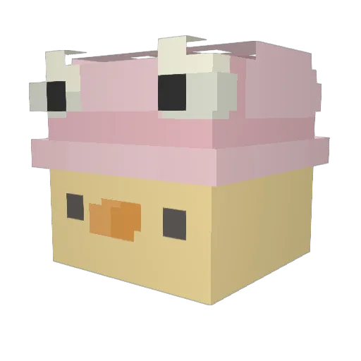 creff Minecraft avatar head, 3D render