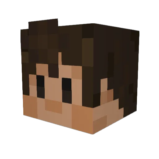 crescennd Minecraft avatar head, 3D render