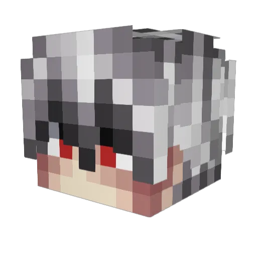 crewed Minecraft avatar head, 3D render