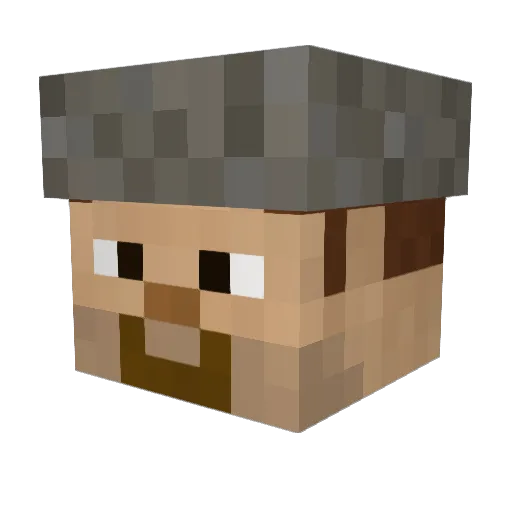 cribbage Minecraft avatar head, 3D render