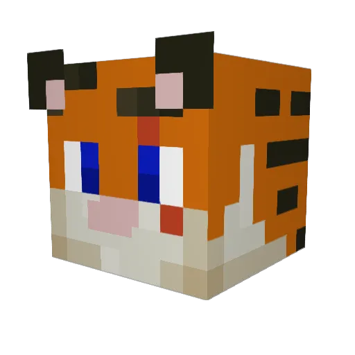 criminaltiger Minecraft avatar head, 3D render