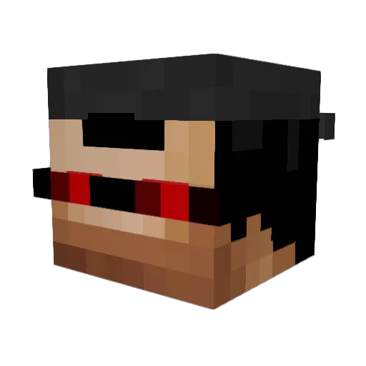 crimsun Minecraft avatar head, 3D render