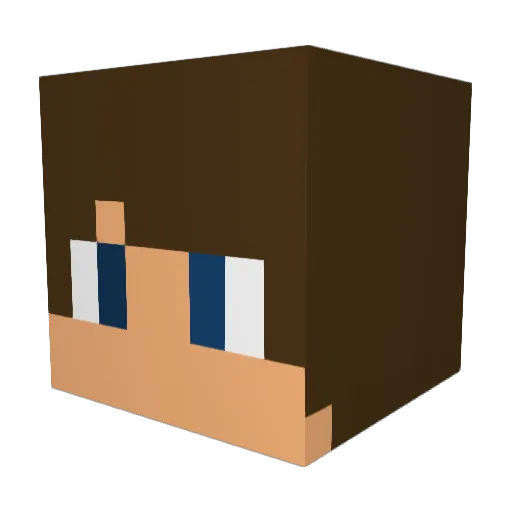 crippledcrafter Minecraft avatar head, 3D render