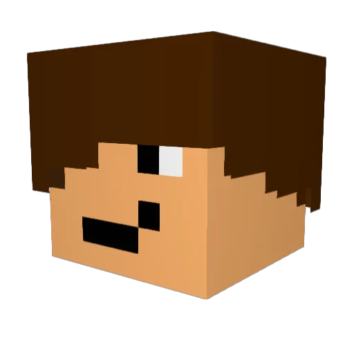 crisp_ Minecraft avatar head, 3D render