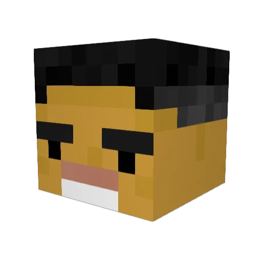 crispapu Minecraft avatar head, 3D render