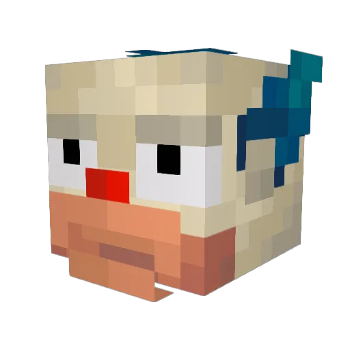 crispywings Minecraft avatar head, 3D render